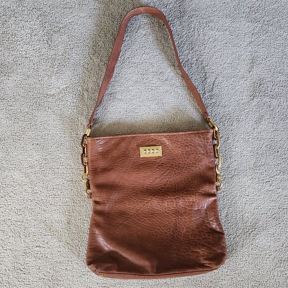 Tory Burch caramel/brown leather transformer bucket/ shoulder big bag - Picture 2 of 14